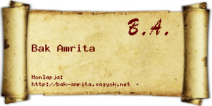 Bak Amrita névjegykártya